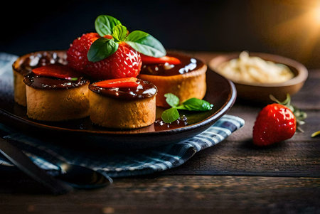 cheesecake with strawberriesの素材