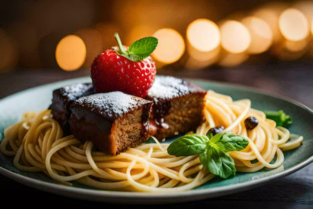 spaghetti with tomato sauceの素材
