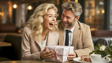 couple in cafeの素材