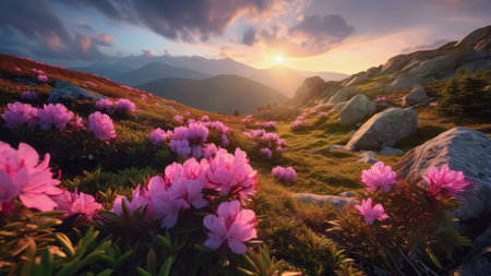 sunrise in the mountainsの素材