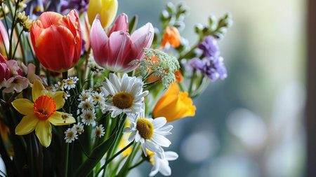 yellow and red tulipsの素材