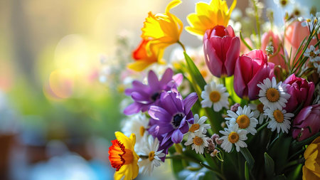 spring flowers backgroundの素材