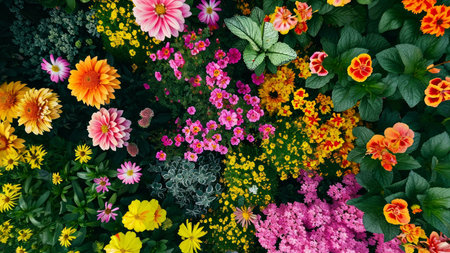 colorful flowers backgroundの素材