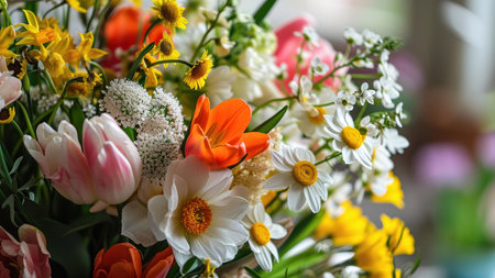 yellow and red tulipsの素材