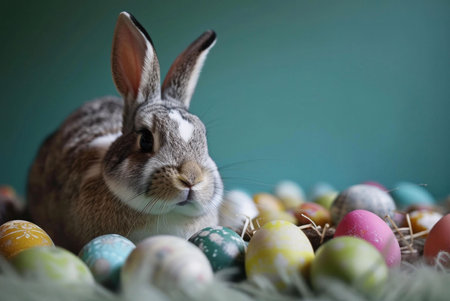 easter bunny with eggsの素材