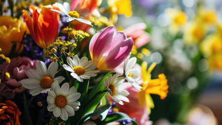 yellow and red tulipsの素材