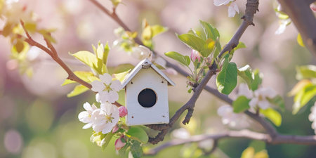 bird house on a treeの素材
