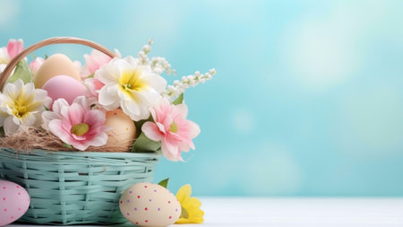 easter eggs and tulipsの素材