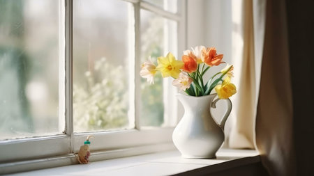 flowers in vaseの素材