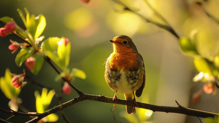 robin on branchの素材