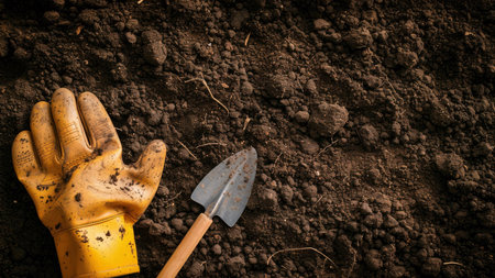 hand holding and shovelの素材