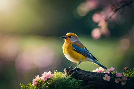 robin on a branchの素材