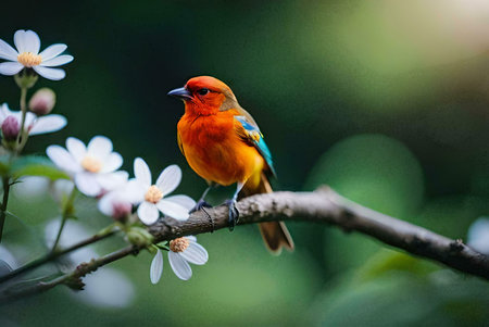 robin on a branchの素材