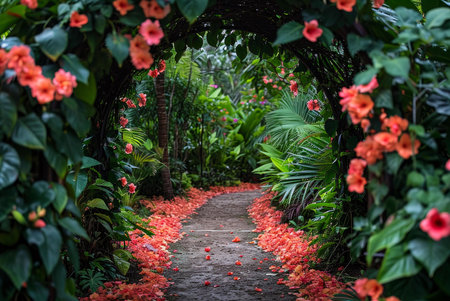 red and yellow flowersの素材