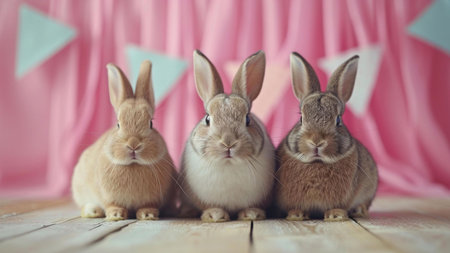 easter bunny with eggsの素材