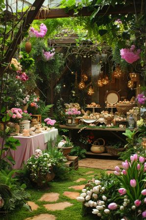 garden with flowersの素材