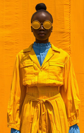 model in coat and hatの素材