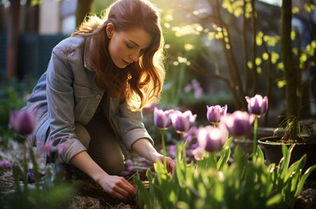 girl with flowersの素材