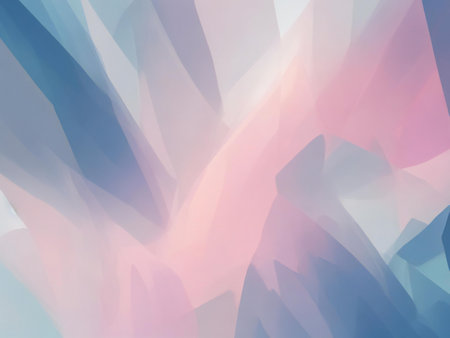 A dreamy abstract artwork featuring a blend of soft pink and blue hues. The image evokes a feeling of serenity and calmness.の写真素材