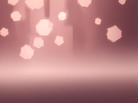 Abstract background with rose gold bokeh lights. Perfect for design projects.