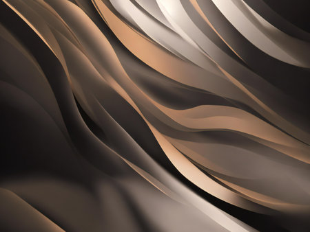 Serene digital artwork featuring abstract brown and beige waves. A modern, elegant design.の写真素材