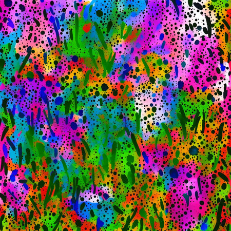 A dazzling display of vibrant colors and abstract shapes. A kaleidoscope of textures and patterns.の写真素材