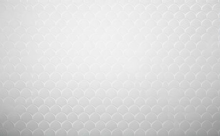 A close-up shot of an embossed, white textured background with a repeating, scale-like pattern. Ideal for design projects.の写真素材