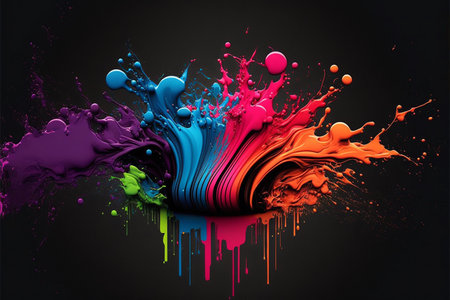 A captivating image showing a vibrant explosion of colors, creating a dynamic and artistic abstract...