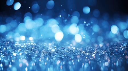 Abstract blue background with sparkling lights and a shimmering texture. Perfect for holiday themes.