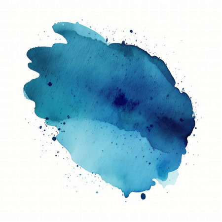 An abstract blue watercolor painting. Perfect for backgrounds or design elements.の写真素材