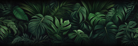 Immerse yourself in the rich tapestry of a tropical rainforest. Deep green leaves create a vibrant,...