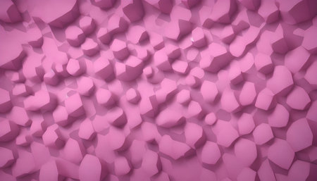 Abstract pink geometric pattern, 3D low-poly render. Perfect for design backgroundsの写真素材