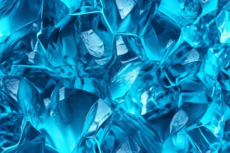 Abstract image of vibrant blue ice crystals, showing a captivating texture and pattern.の写真素材