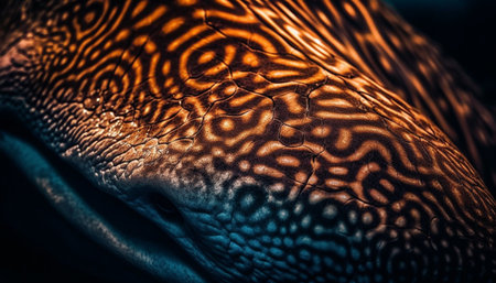 Stunning close-up revealing the intricate pattern and texture of a zebra shark's skin. A mesmerizing display of nature's artistry.の写真素材