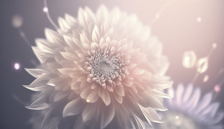 Close-up of a beautiful pale flower, soft light, delicate petals.