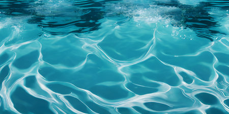 Abstract image of water texture. Serene blue hues, ripples, and reflections.