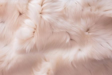 Close-up of soft, creamy fur texture. Delicate fibers create a luxurious, plush feel.