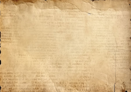 Aged parchment texture with faded text. Perfect background for antique designs.の写真素材