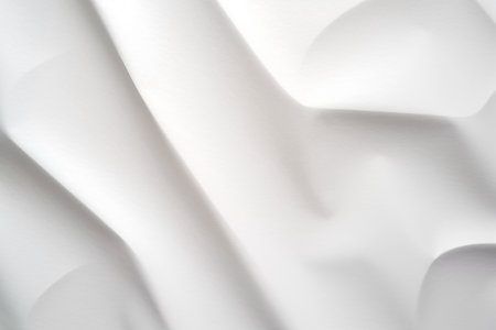 Close-up shot of an abstract white texture, showing subtle curves and folds. The image is minimalist and features soft lighting.の写真素材