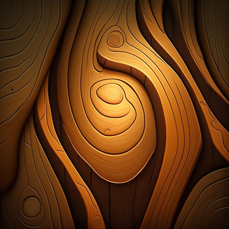 Abstract wood grain, swirling patterns, warm tones.の写真素材
