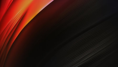 Abstract art featuring fiery orange and red curves against a black background. Dynamic and elegant...