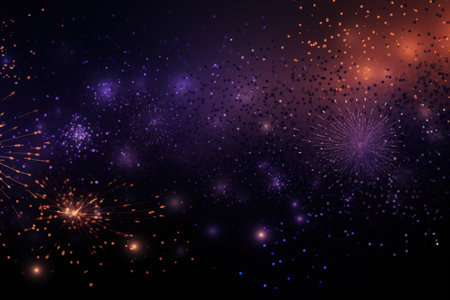 Stunning fireworks illuminate the night sky, a vibrant and magical display.