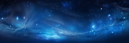 A breathtaking view of a vibrant nebula filled with countless stars. A cosmic landscape of serene...
