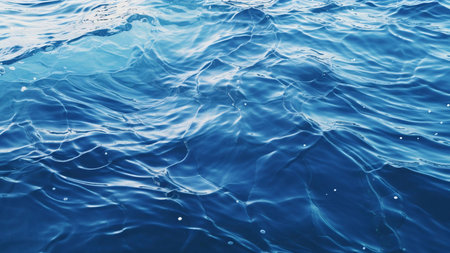 Stunning close-up of deep blue ocean waves. Calm, serene, and beautiful.