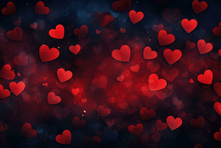 A digital illustration of a romantic red heart background, perfect for Valentine's Day.