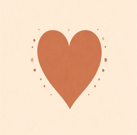 A simple illustration of a heart with a cream background. The heart is a symbol of love and is a popular design element.の写真素材