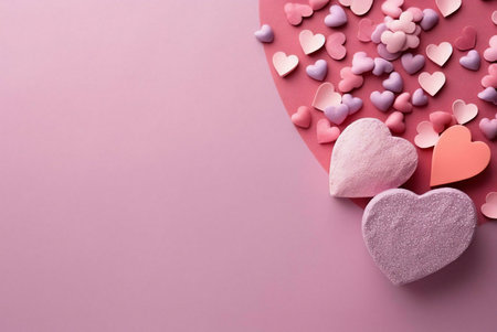 A background of pink hearts perfect for Valentines day.の写真素材
