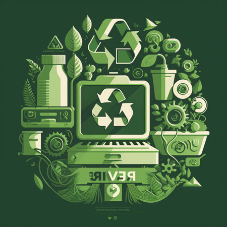 A digital illustration that emphasizes the concept of recycling and revitalizing the environment....