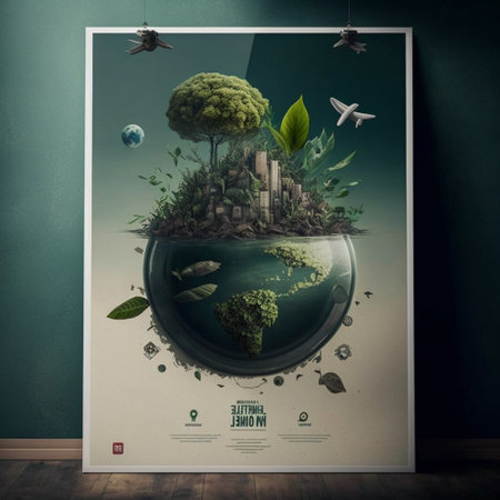 A conceptual artwork depicting the Earth inside a glass globe, symbolizing the fragility and importance of our planet.の写真素材