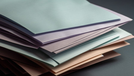 A close-up shot of a stack of colorful paper with different shades of colors creating a unique...
